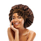 Satin Solid Sleeping Hat with Stretchy Tie Band