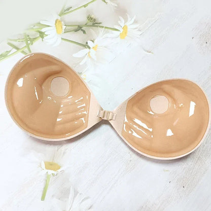 Silicone Push Up Bra for Women Strapless Natural Color