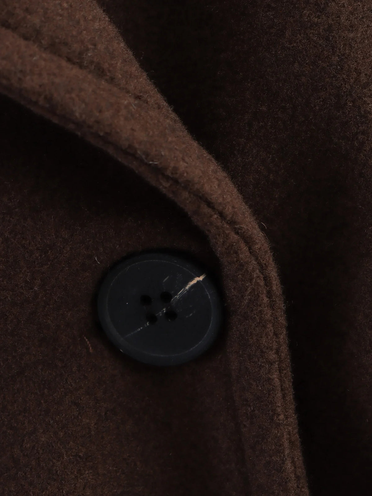 Brown Woolen Coat for Women with Notch Neck