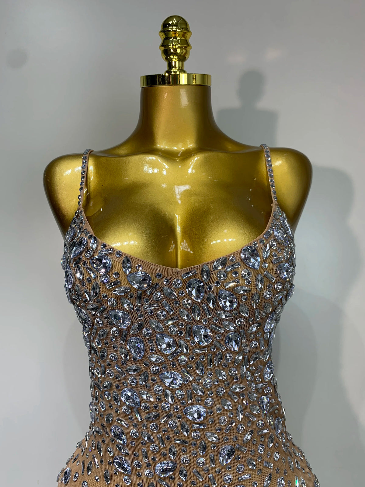 Luxury Rhinestone Mesh Bodycon Dress for Women