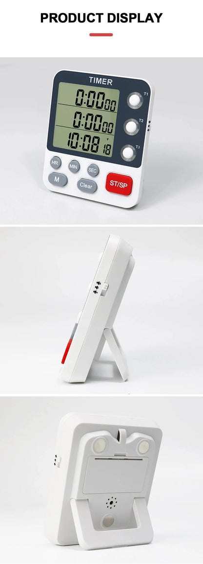 Digital Kitchen Timer with Adjustable Volume and LCD Display