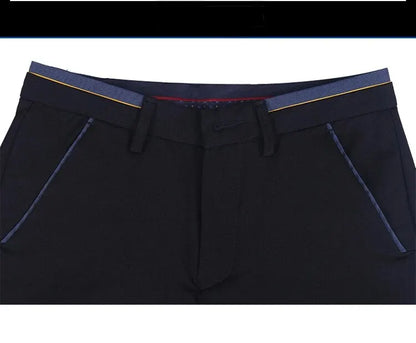 Men's Casual Elastic Straight Pants Black Blue