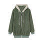 Loose Plush Zipper Hooded Jacket for Women