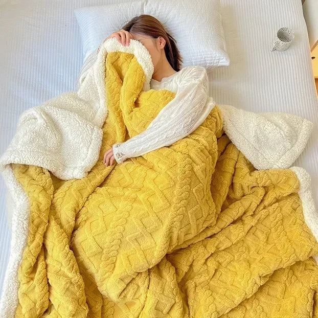 Soft Woolen Blanket, 100% Polyester, Striped Design