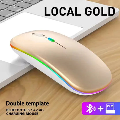 LED Wireless Mouse USB Rechargeable Bluetooth RGB