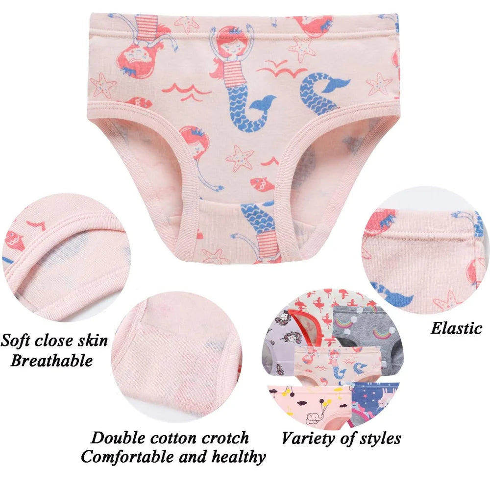 Children's Girls Cotton Unicorn Print Panties