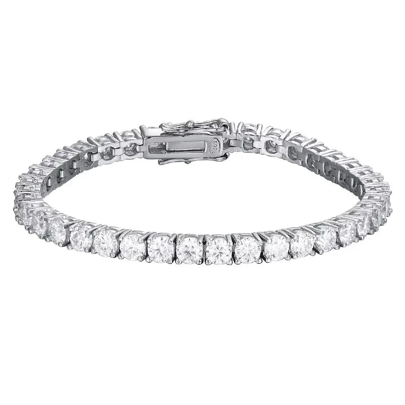 Moissanite Tennis Bracelet 925 Sterling Silver White Gold