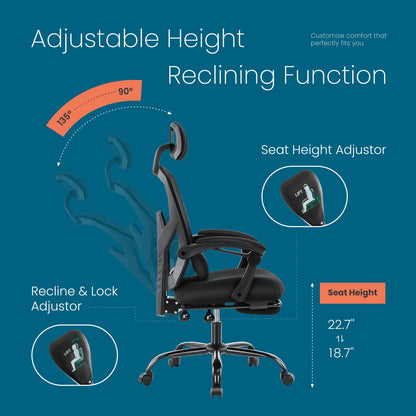 MCQ High Back Ergonomic Gaming Office Chair with Lumbar Support