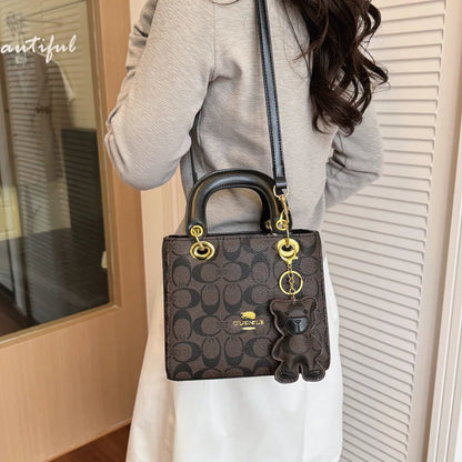 Vintage Monogram Handbag with Bear Charm