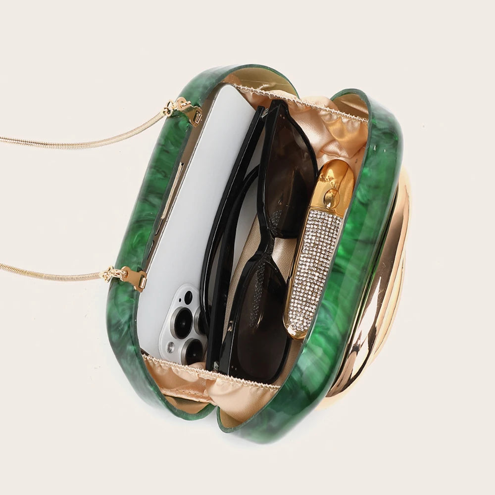 Gold PVC Evening Clutch Bag for Women
