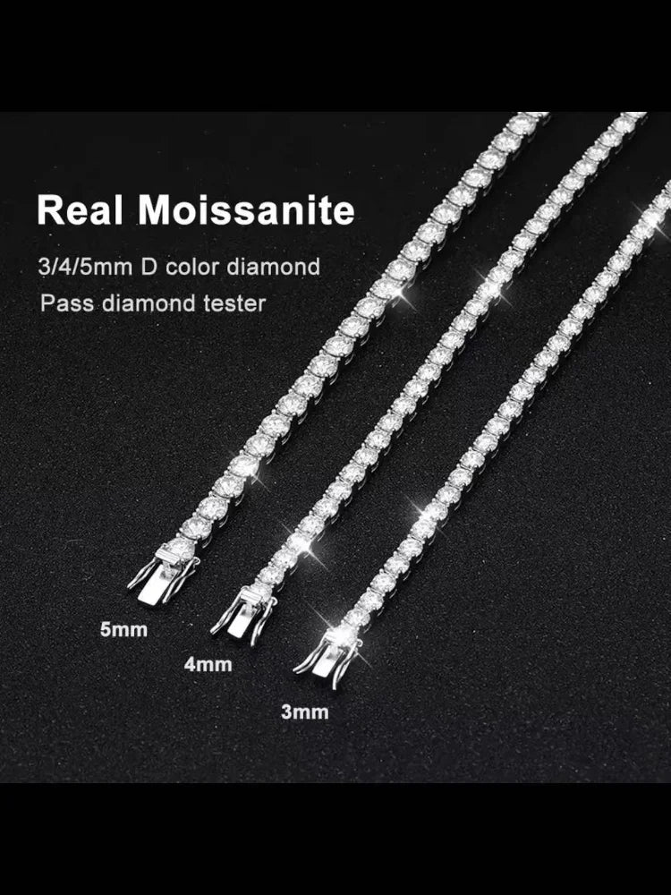 Moissanite Tennis Bracelet 925 Sterling Silver Gold Plated