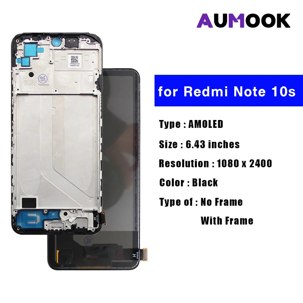 AMOLED LCD Display Touch Screen Digitizer for Redmi Note 10S