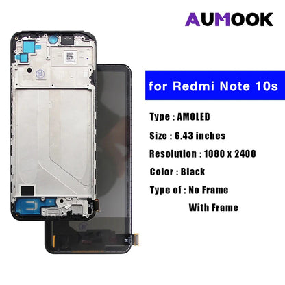 AMOLED LCD Display Touch Screen Digitizer for Redmi Note 10S