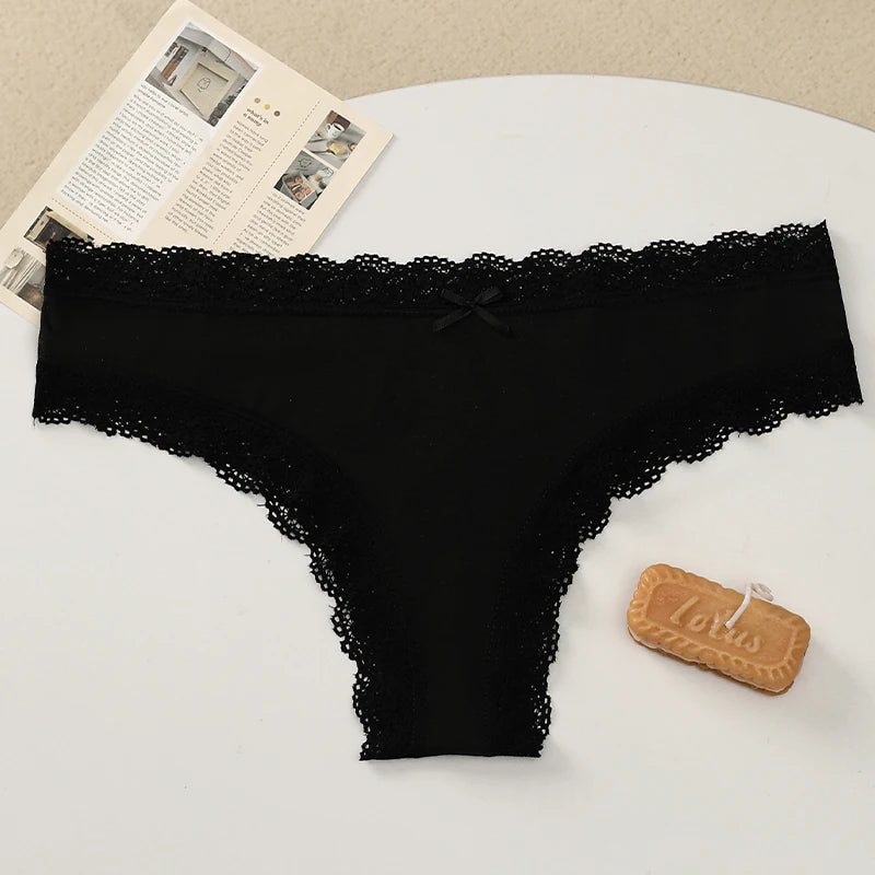 BZEL Women's Lace Floral G-String Leopard Panties