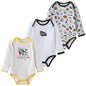 Kiddiezoom 3 Pcs Cotton Long Sleeve Baby Bodysuit