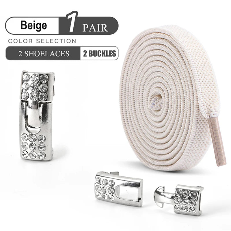 Diamond Buckle Elastic No Tie Shoelaces for Sports