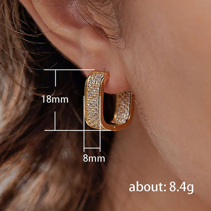 Huitan CZ Hoop Earrings for Women in Silver and Gold