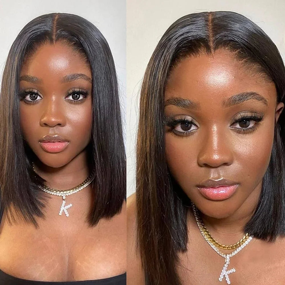 13X4 Bob Wig Straight Human Hair Lace Front Wig