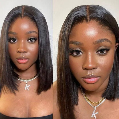 13X4 Bob Wig Straight Human Hair Lace Front Wig