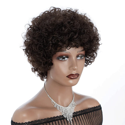 Brazilian Afro Puff Pixie Bob Wig 99J Natural Brown