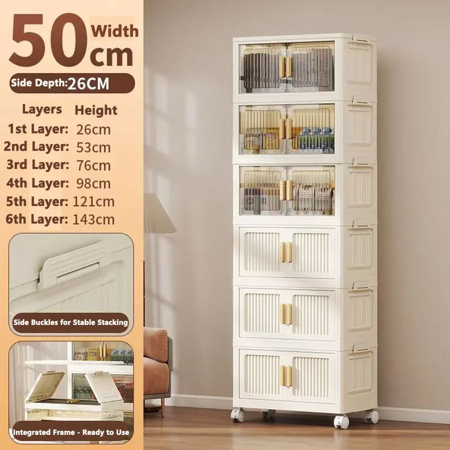 Multi-Layer Plastic Storage Cabinet for Home Use