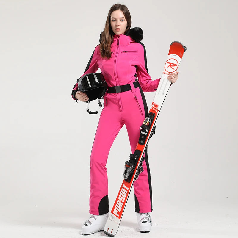 Gsou Women's Winter Snow Jumpsuit Waterproof Ski Suit