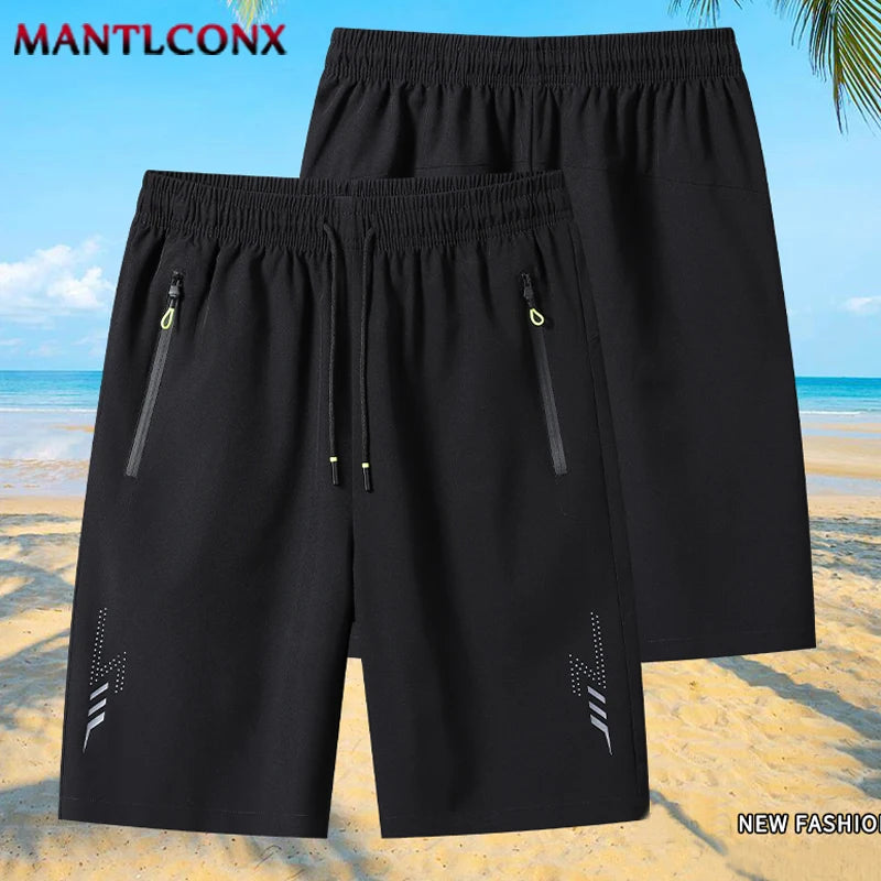 Men's Casual Running Shorts Black Gray Polyester