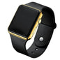 Digital LED Watch for Men Women Black Rubber Strap