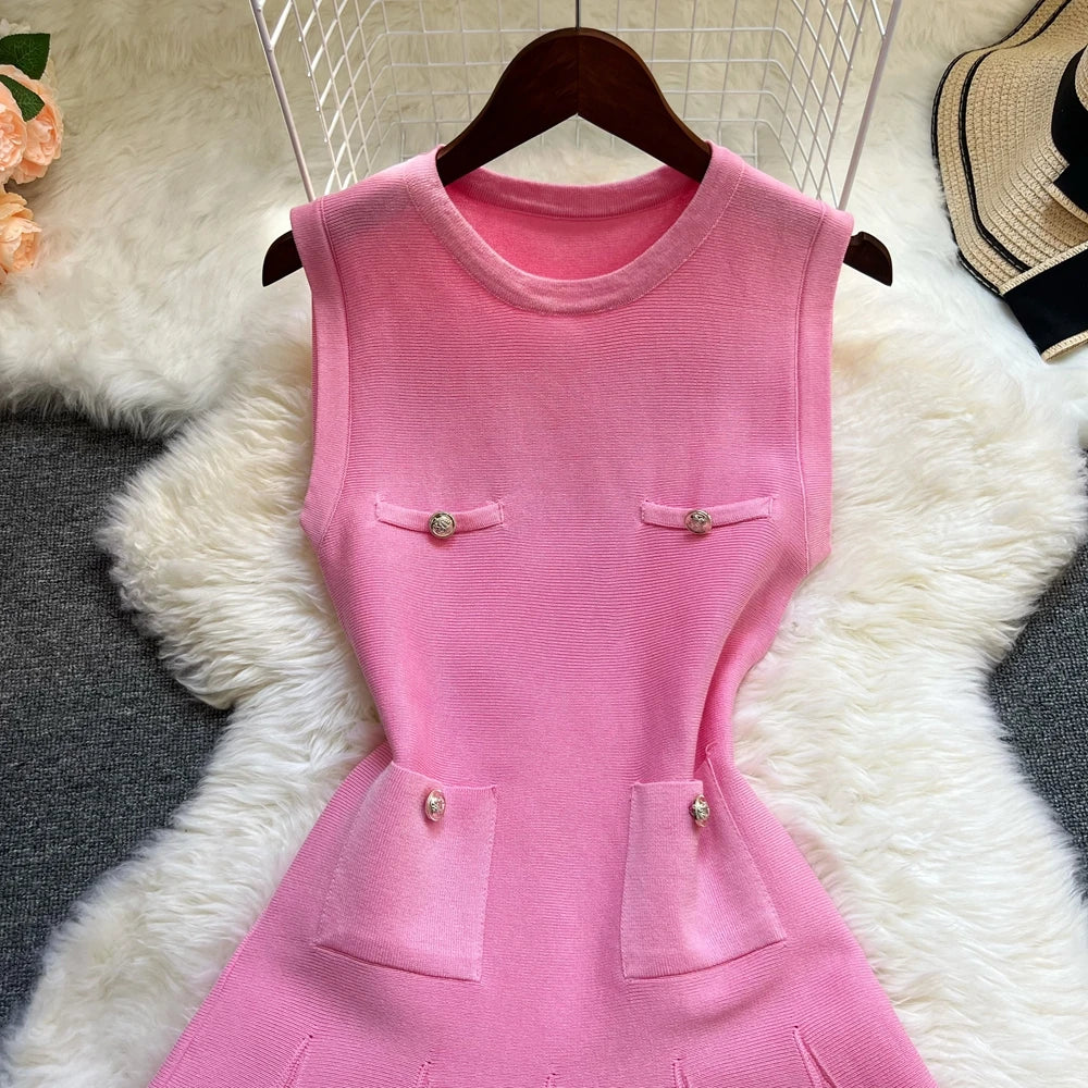 Pleated A-Line Summer Dress for Women