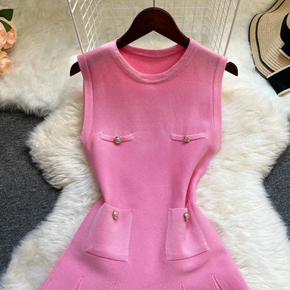Pleated A-Line Summer Dress for Women