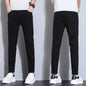 Mens Slim Fit Denim Pencil Pants Black White Stretch Jeans
