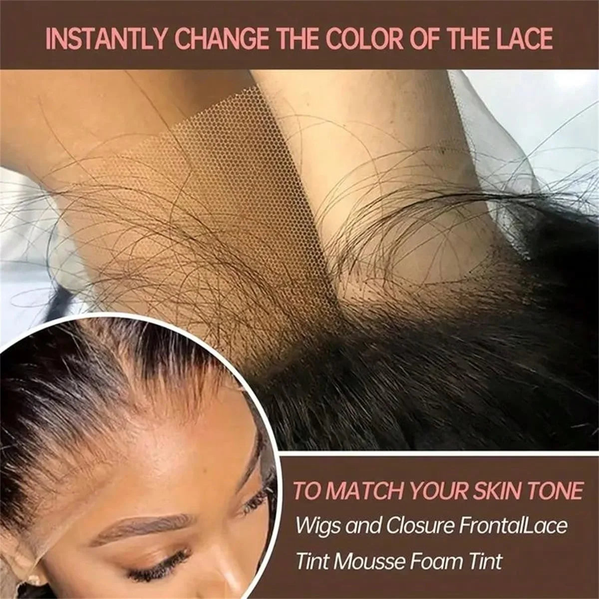 Melt Lace Tint Hair Mousse and Spray for Medium Brown Wigs
