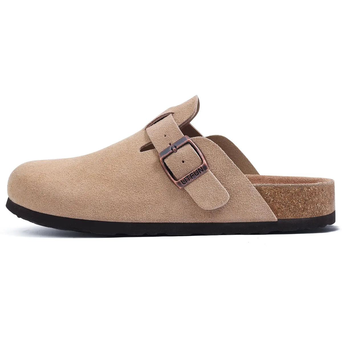 Genuine Leather Clogs with Cork Footbed for Women