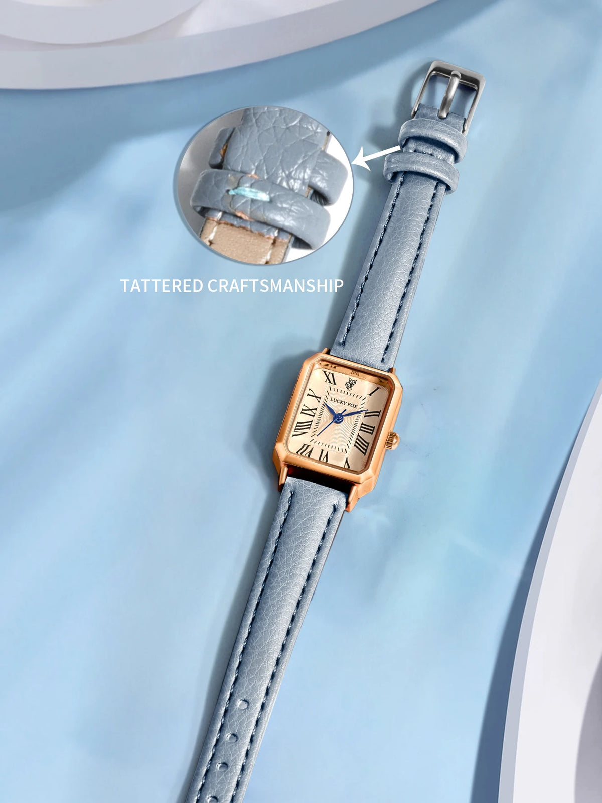 Fashion Retro Square Leather Strap Quartz Watch for Women