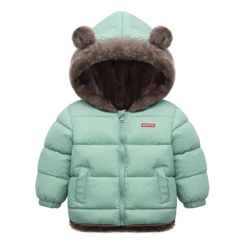 Thick Winter Jacket for Kids Hooded Cotton Outerwear