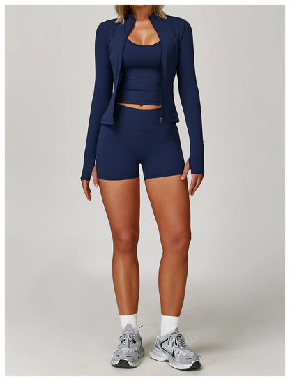 Yoga Suit Sports Set for Women Long Sleeve Athletic Wear