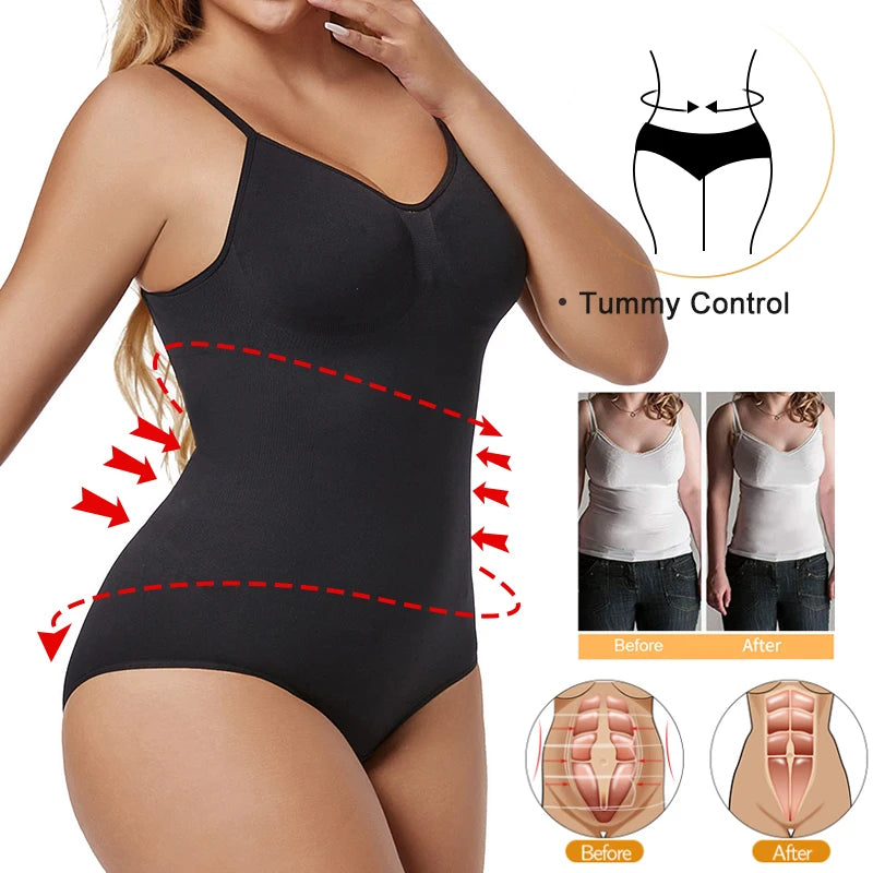Low Back Bodysuit Shapewear for Women Black