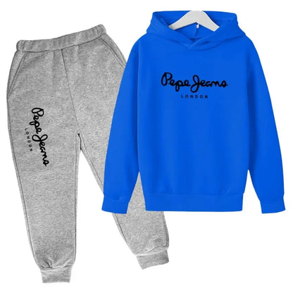 Leisure Letter Print Hoodie and Pants Tracksuit Set