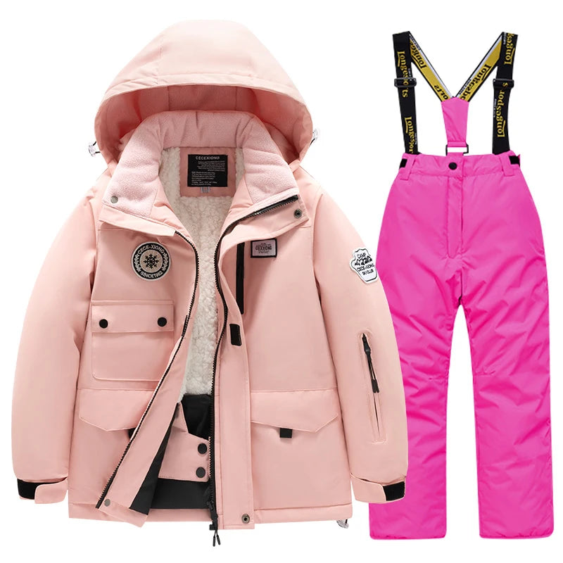 Winter Skiing Suit for Boys and Girls, Waterproof Polyester