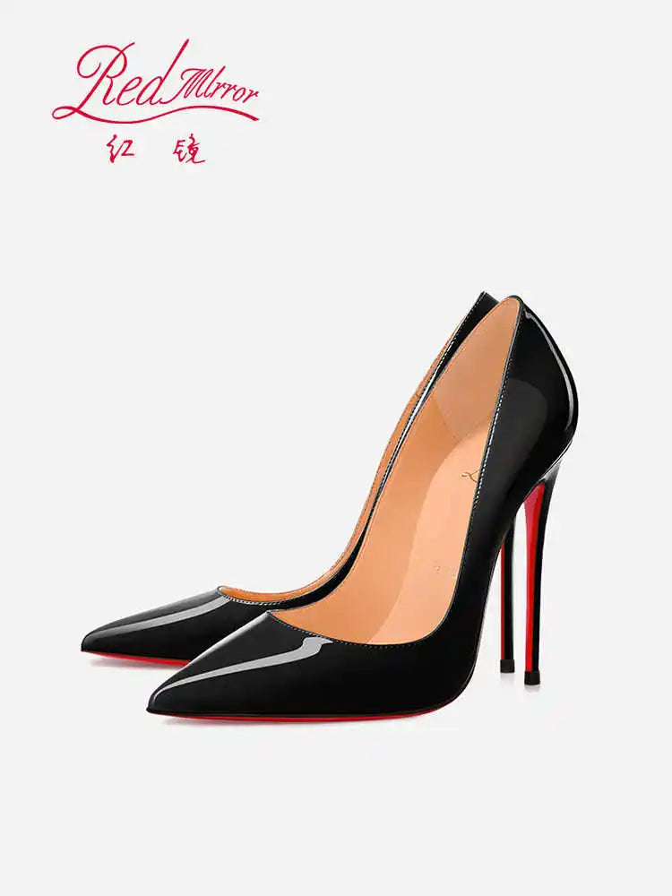 Black Patent Leather Pointed Toe High Heels