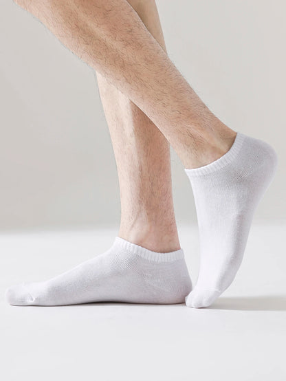 Men's Casual Black Crew Socks - 10 Pairs Polyester