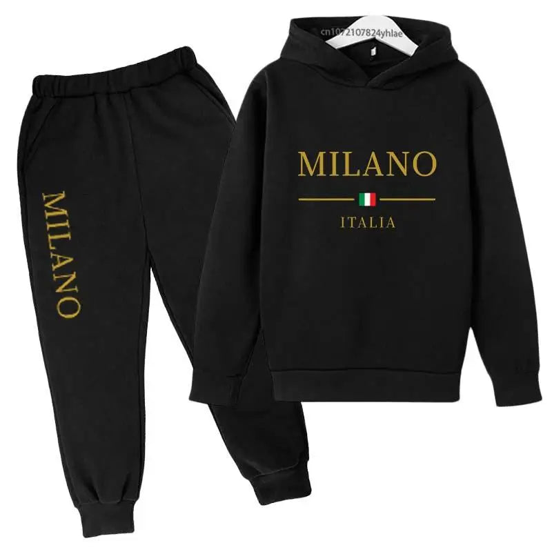 Kids Pullover Hoodie and Pants Tracksuit Set