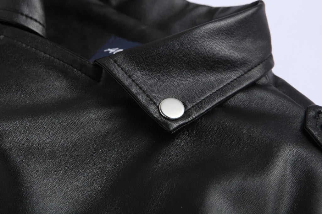 Men's Slim Fit PU Leather Motorcycle Jacket