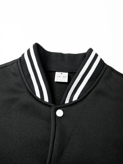 Men's Black And White Varsity Baseball Jacket