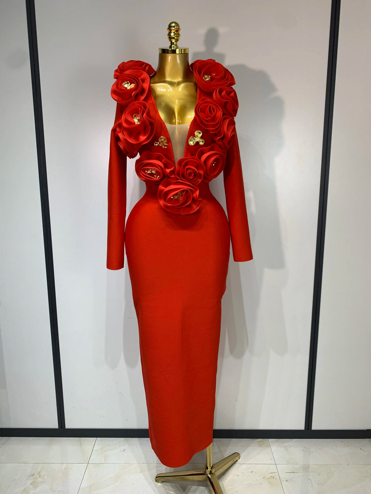 3D Flower Sleeveless Bodycon Bandage Dress Women