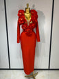 3D Flower Sleeveless Bodycon Bandage Dress Women