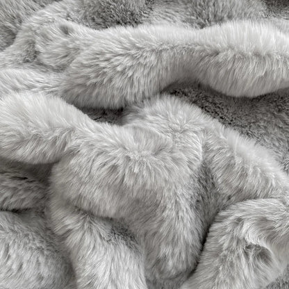 Fluffy Plush Fitted Bed Sheet Rabbit Fleece Solid Color