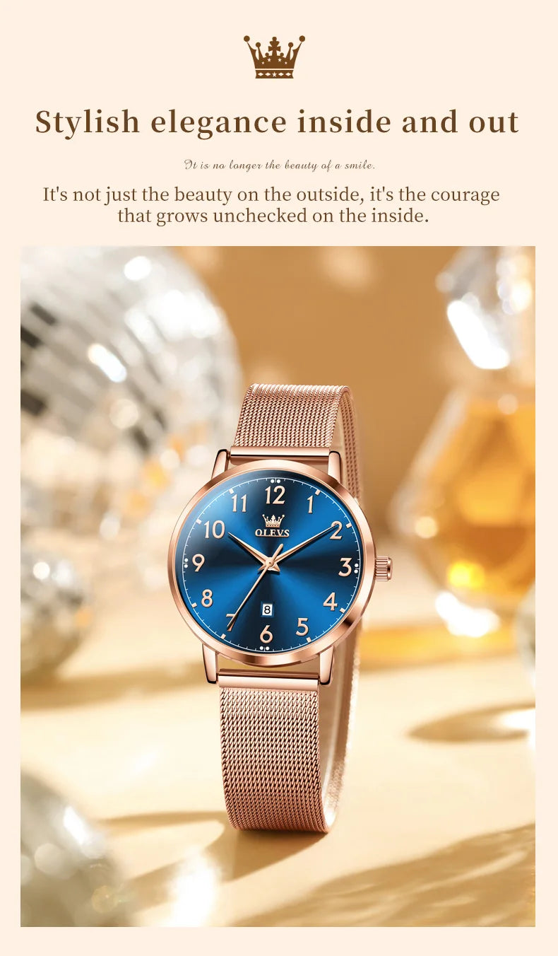 OLEVS 5653 Women's Rose Gold Quartz Watch