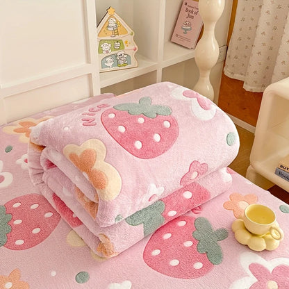 Floral Print Soft Flannel Blanket for All Seasons