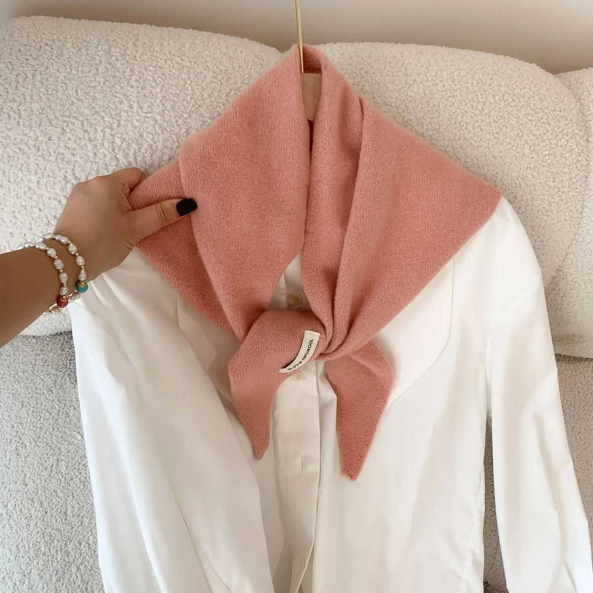 Wool Triangle Scarf for Women - Multi-functional Knitted Scarf
